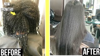 KERATIN TREATMENT ROUTINE ON RELAXED HAIR  LENGTH UPDATE [upl. by Amapuna]