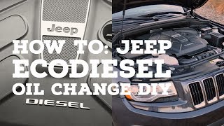 HOW TO 2014 Jeep Grand Cherokee EcoDiesel Oil Change Easy DIY [upl. by Eeima]