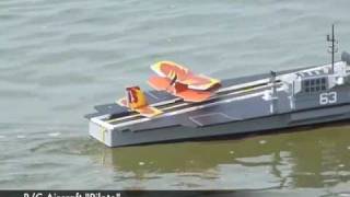 RC Aircraft Carrier Launches RC Airplane [upl. by Nhguahs]