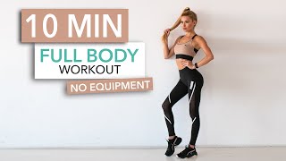 10 MIN FULL BODY WORKOUT  No Equipment  Pamela Reif [upl. by Annait]