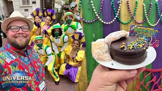 Universal Studios Mardi Gras 2022  Beignets amp Gumbo  Parades amp Beads Are BACK  Universal Orlando [upl. by Lyrehs]