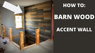 Rustic Barn Wood Accent Wall Installation HOW TO INSTALL [upl. by Valencia]