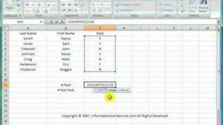 The COUNTIF Function in MS Excel [upl. by Dedrick]