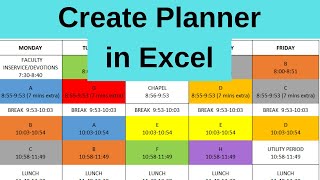 Create Daily Weekly Planner in Excel [upl. by Nelyak]