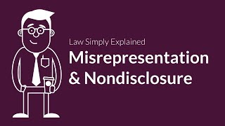 Misrepresentation and Nondisclosure  Contracts  Defenses amp Excuses [upl. by Ellezaj]