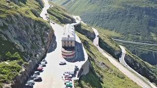 Hotel Belvedere  Furka Pass  Switzerland  DJI Mavic pro platinum drone [upl. by Cutlerr]