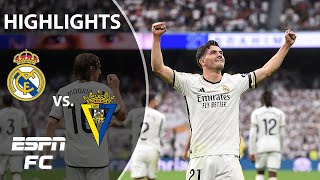 Real Madrid vs Cádiz  LALIGA Highlights  ESPN FC [upl. by Dorion]