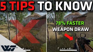 5 TIPS TO KNOW  Insane weapon draw speed no animation  more  PUBG [upl. by Canfield]