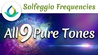 All 9 Solfeggio Frequencies  Pure Tone 30 minutes [upl. by Ruffina]