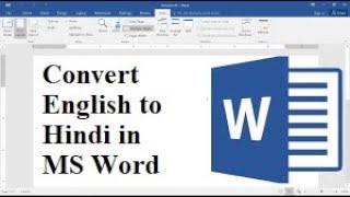 Convert English to Hindi in MS Word [upl. by Ynnel]