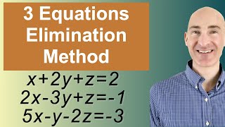 Solving Systems of 3 Equations Elimination [upl. by Blus]