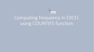 How to Calculate Frequency Using COUNTIFS Function in Excel [upl. by Nosydam373]