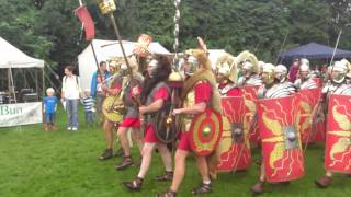 Roman Reenactment at the Amphitheatre in Caerleon Marching In [upl. by Rigby]