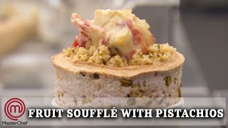 How To Make  Monica Galettis Fruit Soufflé with Pistachios and Strawberries  MasterChef UK [upl. by Reywas]