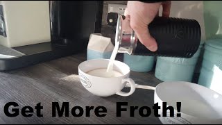 How to Get More Froth from Your Nespresso Coffee Aeroccino  Nespresso tips and help [upl. by Servetnick]