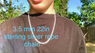 35 mm 22 in SILVER ROPE CHAIN  Amazon chain unboxing and review [upl. by Atiran]