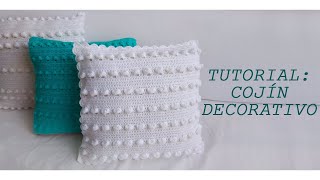 TUTORIAL COJIN DECORATIVO A CROCHET 2  MANUALIDADES JULIA [upl. by Ahsykal]