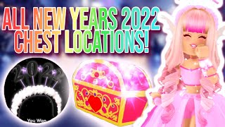 ALL 2022 NEW YEARS CHEST LOCATIONS IN ROYALE HIGH GET CUTE ITEMS FOR FREE ROBLOX Royale High Tea [upl. by Danielle681]