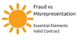 Fraud vs Misrepresentation  Other Essential Elements of a Valid Contract  CA CPT  CS amp CMA [upl. by Bound]