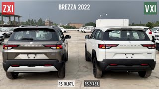 New Maruti Suzuki Brezza 2022 🔥 Vxi vs Zxi  Variant comparison  Rs 141 L Price Difference 😯 [upl. by Aynnek]