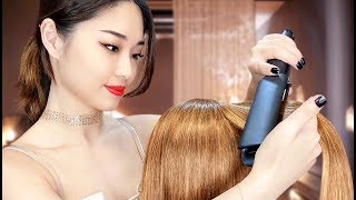 ASMR Relaxing Hair Straightening and Oil Treatment [upl. by Elyrad]